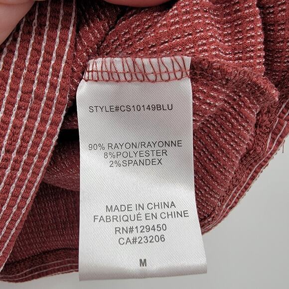 Como Blu Women's Striped Bell Sleeve V Neck Blouse Size Medium - Picture 6 of 8